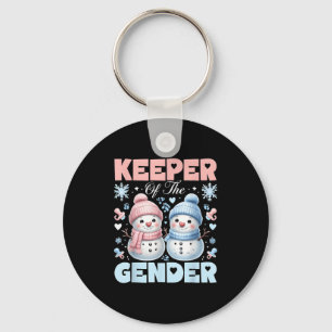Keeper Of The Gender Reveal Baby Shower Snowman Ch Key Ring