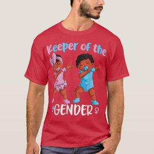Keeper Of The Gender Reveal Black Baby Announcemen T-Shirt