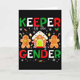 Keeper Of The Gender Reveal Christmas Gingerbread Card