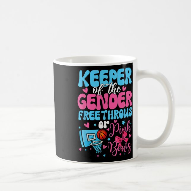 Keeper Of The Gender Reveal Free Throws Or Pink Bo Coffee Mug (Right)