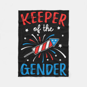 Keeper Of The Gender Reveal Funny 4th Of July Ba Fleece Blanket