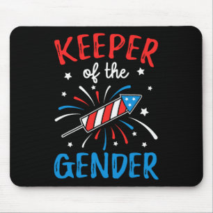 Keeper Of The Gender Reveal Funny 4th Of July Ba Mouse Mat