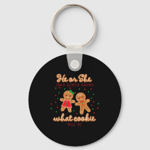Keeper Of The Gender Reveal Gingerbread Auntie Key Ring