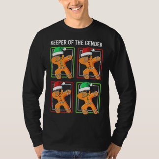 Keeper Of The Gender Reveal Gingerbread Christmas T-Shirt
