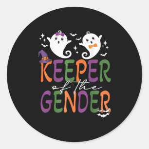 Keeper Of The Gender Reveal Halloween Pregnancy An Classic Round Sticker