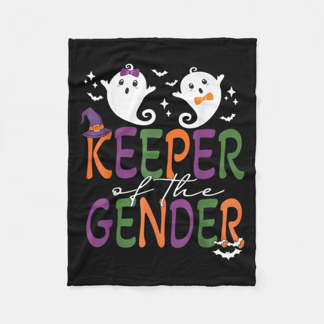 Keeper Of The Gender Reveal Halloween Pregnancy An Fleece Blanket (Front)