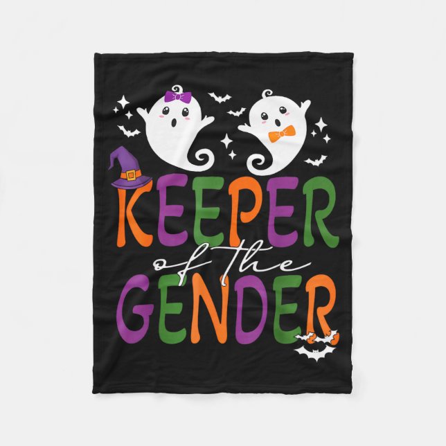 Keeper Of The Gender Reveal Halloween Pregnancy An Fleece Blanket (Front)
