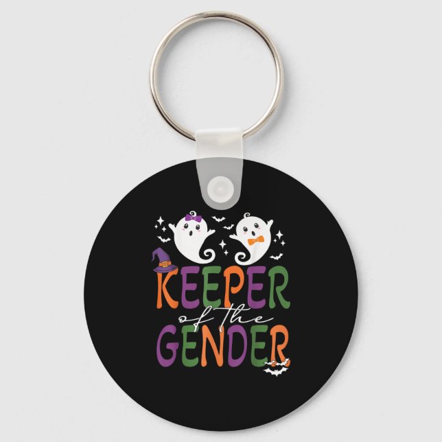 Keeper Of The Gender Reveal Halloween Pregnancy An Key Ring (Front)