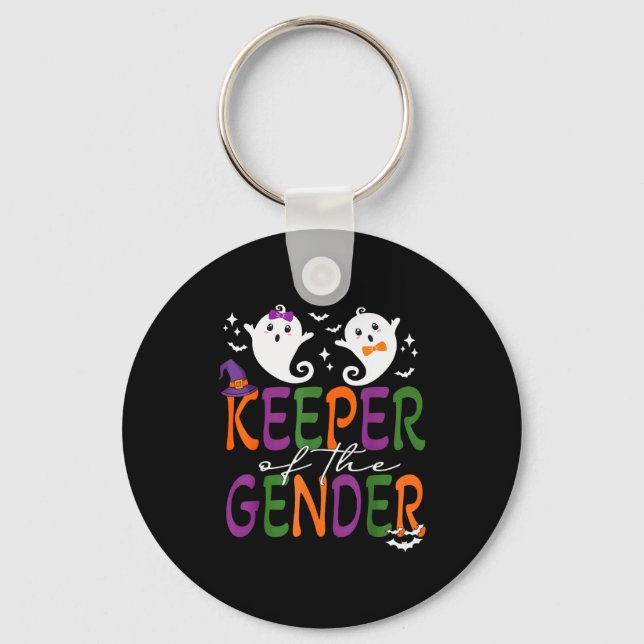 Keeper Of The Gender Reveal Halloween Pregnancy An Key Ring (Front)