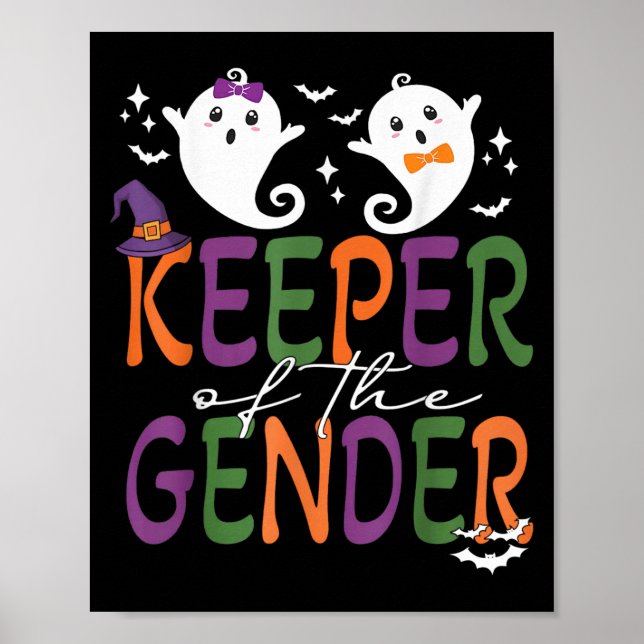 Keeper Of The Gender Reveal Halloween Pregnancy An Poster (Front)