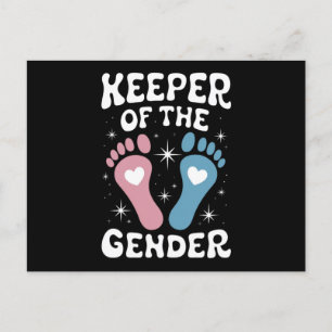Keeper Of The Gender Reveal Party Boy Girl Family Postcard