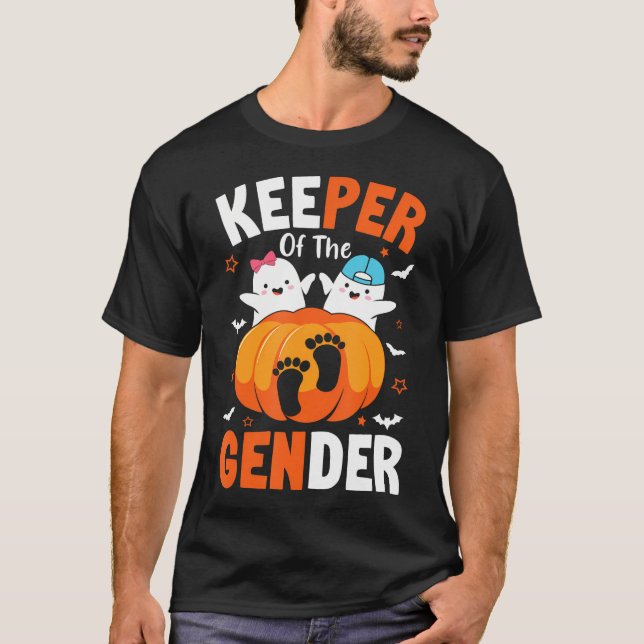 Keeper Of The Gender Reveal Pregnancy Announcement T-Shirt (Front)