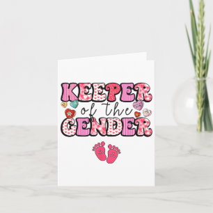 Keeper Of The Gender Valentine Day Gender Reveal B Card