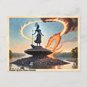 Keeper of the Plains Kansas Vintage Travel Postcard