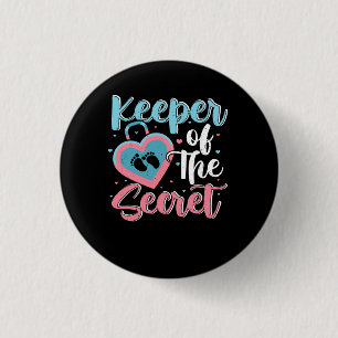 Keeper of the Secret Pink Or Blue Gender Reveal Pa 3 Cm Round Badge