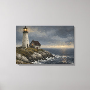 Keeper's Light Lighthouse Canvas Print