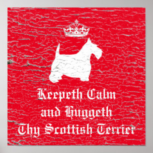 Keepeth Calm Scottish Terrier Personalise Poster