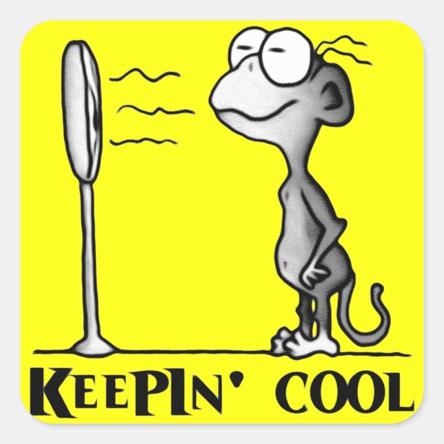 Keepin' Cool Monkey Square Sticker (Front)
