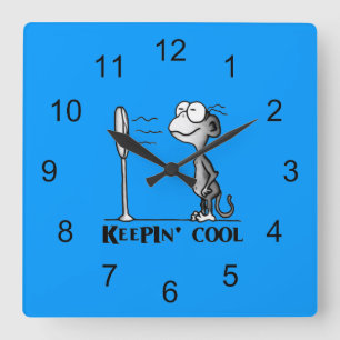Keepin' Cool Monkey Square Wall Clock