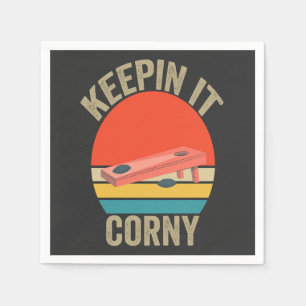 Keepin it Corny Funny Conrhole Distressed Vintage Napkin