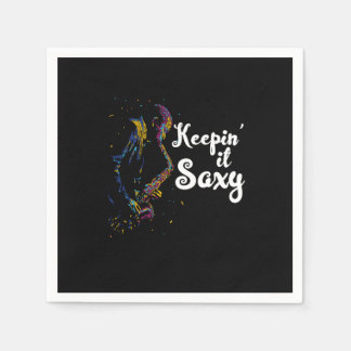 Keepin It Saxy Saxophones Jazz Band Player Gift Napkin