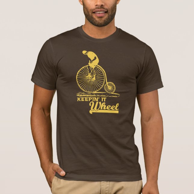 Keepin' it 'Wheel' Funny T-shirt (yellow) (Front)