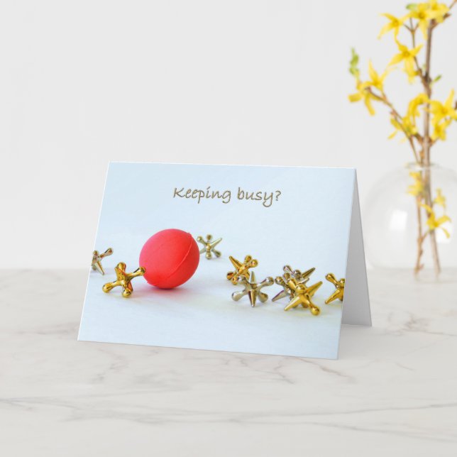 Keeping Busy Playing Jax Card (Yellow Flower)