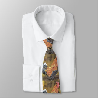Keeping Chickens Farmyard Rooster Art Tie