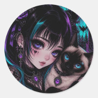 Keeping in Touch | Anime Girl & Cat