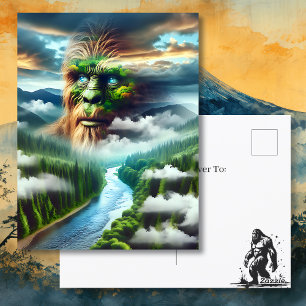 Keeping in Touch   Blue Eyed Bigfoot Postcard