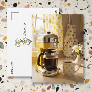 Keeping in Touch Just Saying Hi Cute Coffee Postcard