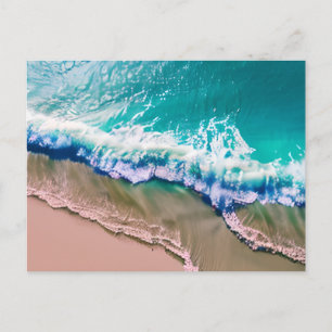 Keeping in Touch Turquoise Waves Postcard
