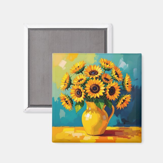 Keeping in Touch | Yellow Sunflowers Magnet (Front/Back)