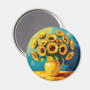 Keeping in Touch   Yellow Sunflowers Magnet