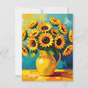 Keeping in Touch   Yellow Sunflowers Postcard