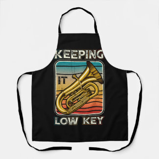 Keeping It Low Key Instrument Tuba Player Bass Cle Apron