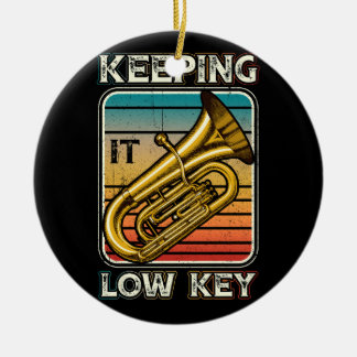 Keeping It Low Key Instrument Tuba Player Bass Cle Ceramic Tree Decoration