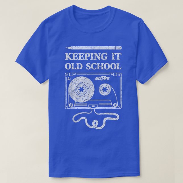 Keeping it Old School - Cassette Tape Retro 80s 90 T-Shirt (Design Front)