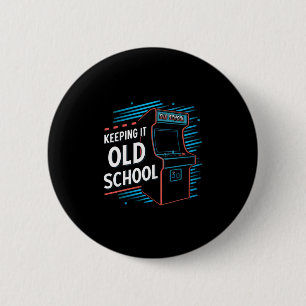 Keeping It Old School Gamer Vintage 80's 90's Arca 6 Cm Round Badge