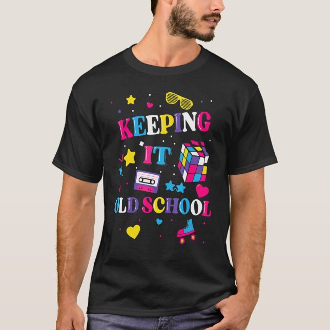 Keeping It Old School Retro I Love 80s 90s Boombox T-Shirt (Front)