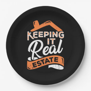 Keeping It Real Estate Paper Plate