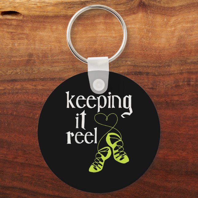 Keeping It Reel Irish Dancer Ceili Reel Dance Feis Key Ring (Front)
