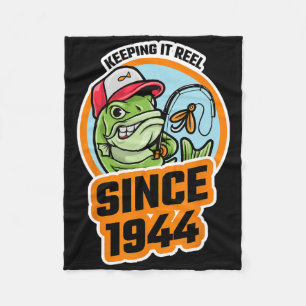 Keeping It Reel Since 1944 Fisherman Fisherwoman B Fleece Blanket