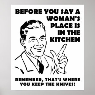 Keeping Knives in the Kitchen Funny Poster