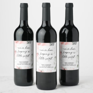 Keeping Little Secret Baby Pregnancy Announcement Wine Label