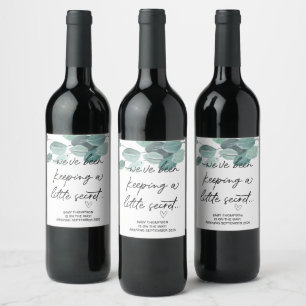 Keeping Little Secret Baby Pregnancy Announcement Wine Label