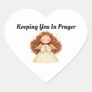 Keeping You In Prayer Angel Heart Sticker