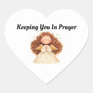 Keeping You In Prayer Angel Heart Sticker
