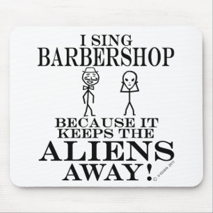 Keeps Aliens Away Barbershop Mouse Mat