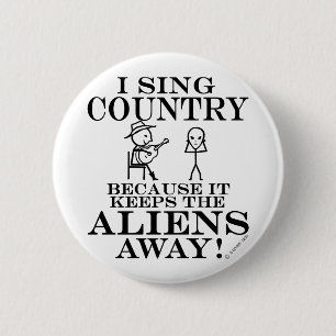 Keeps Aliens Away Country 6 Cm Round Badge